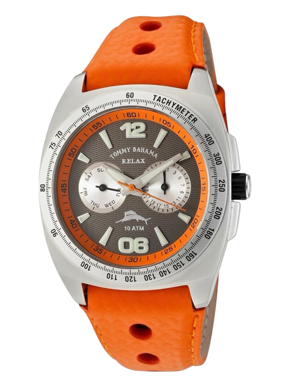 Tommy Bahama RLX1018 BEACH COMBER Multifunction Orange Strap Watch